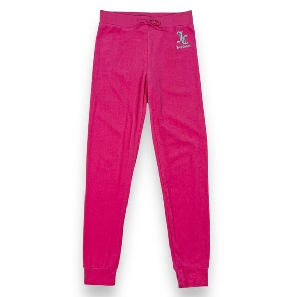 Juicy Couture Girls MT Zuma Pants Pink Terry Size 10 Jogger Lounge Lightweight - Picture 2 of 14